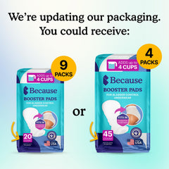 Because Overnight Booster Pads 180-count box for long-lasting coverage