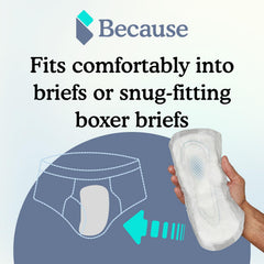 Because Premium Guards adhesive backing secures placement in regular underwear.