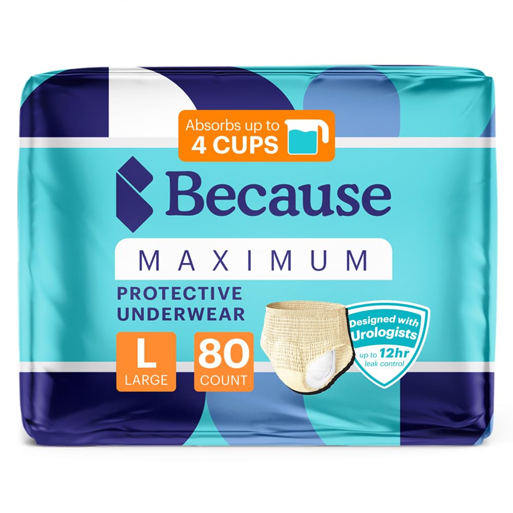 Because Premium Maximum Plus beige underwear with discreet fit for daily protection