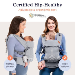 Beco Gemini hip-seat carry for comfortable baby positioning on the go.