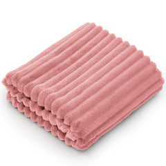 BEDELITE baby blanket with 3D ribbed jacquard pink pattern for cozy comfort.