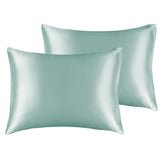 BEDELITE satin pillowcase haze blue 13x18 offers silky softness for smooth hair and skin.