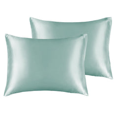 BEDELITE satin pillowcase haze blue 13x18 offers silky softness for smooth hair and skin.