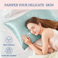 BEDELITE satin pillowcase skin-soft texture provides gentle nightly contact.