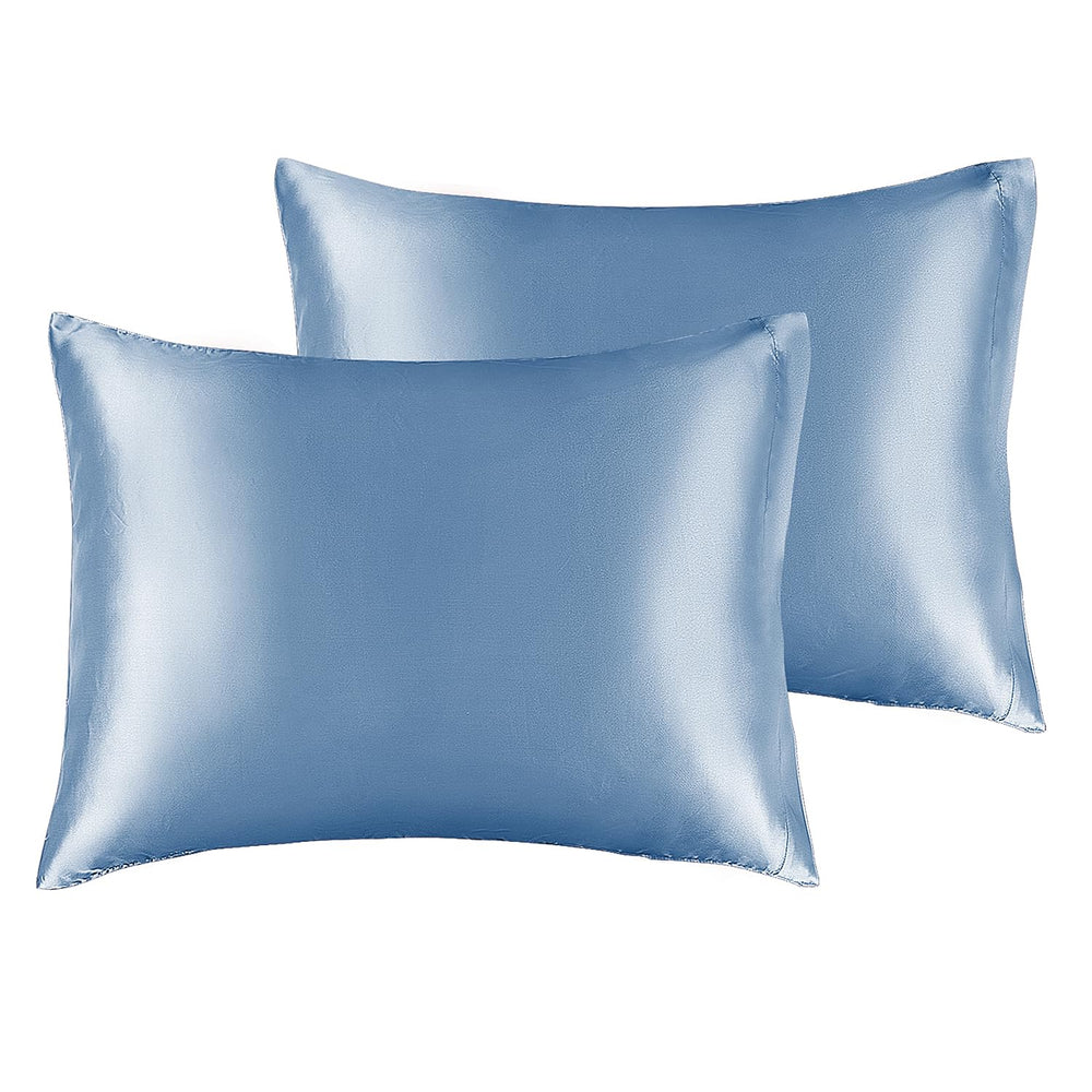 BEDELITE satin pillowcase in airy blue offers a soft, breathable feel for peaceful nights