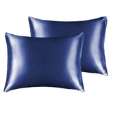 BEDELITE satin pillowcase in navy with soft-touch for silky sleep