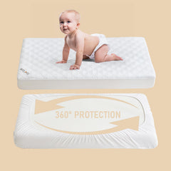 BEDLORE noiseless breathable cover maintains quiet, airy sleep for baby.