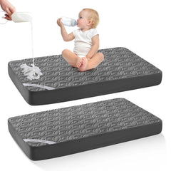 BEDLORE waterproof crib mattress protector pack shields spills for dry, comfortable naps