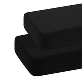 BEDSUM microfiber toddler fitted sheet in black on crib mattress for cozy sleep