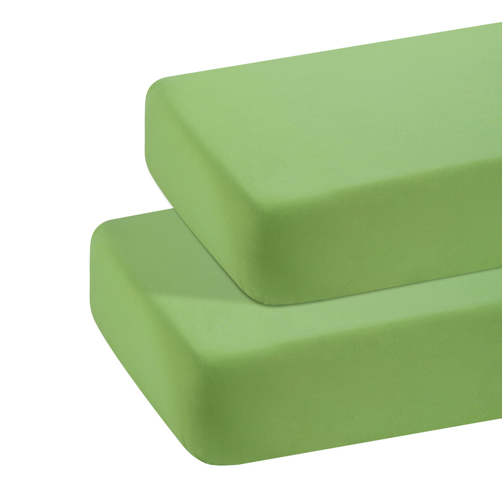 BEDSUM microfiber toddler fitted sheet in green offers soft crib sleep.