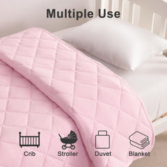 BEDSUM stroller blanket draped for travel-ready warmth on the go.