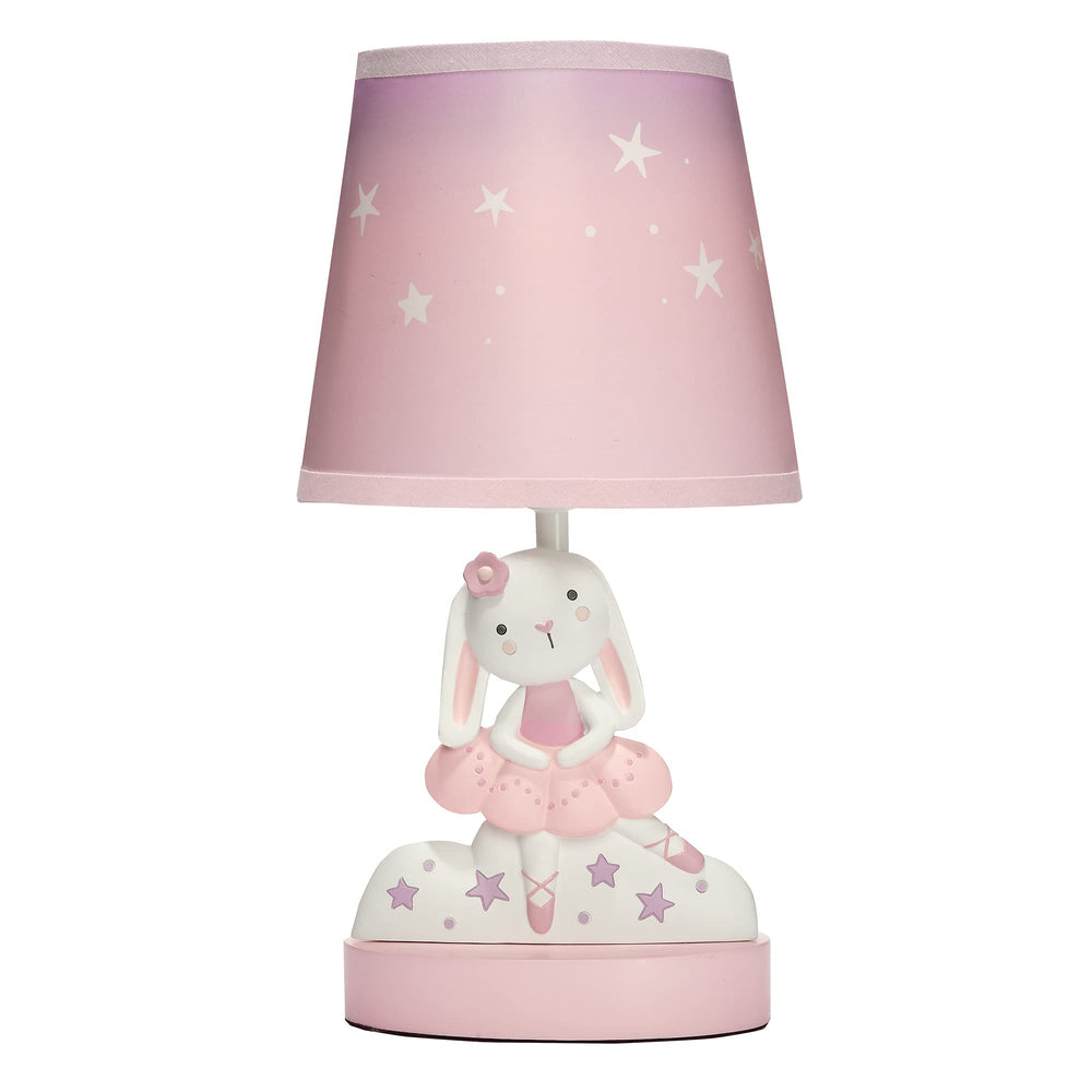 Bedtime Originals Tiny Dancer Bunny lamp — hand-painted focal piece for gentle bedtime lighting.