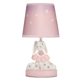 Bedtime Originals Tiny Dancer Bunny lamp — hand-painted focal piece for gentle bedtime lighting.