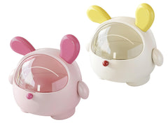 BeeChamp Cute Bunny mini trash can in pink highlights tidy desk storage.