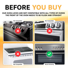 BeeGo oven lock double-button mechanism prevents tampering by curious children.
