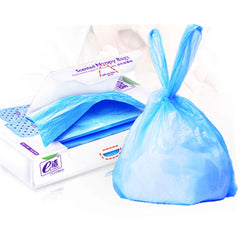 Beetoo blue dispenser with scented diaper sacks for on-the-go changes.