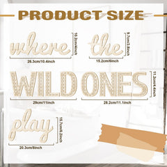Beeveer playroom wall decor in wood color adds cozy warmth to any space