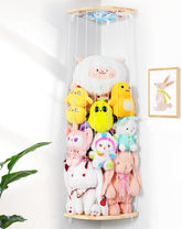 Befayoo corner stuffed animal storage net keeps plush toys organized and accessible for kids.