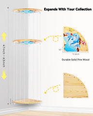 Befayoo solid pine wood frame highlights natural finish and durable corner zoo design.