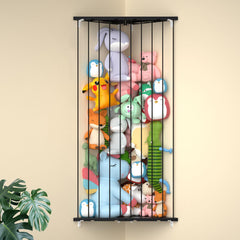 Befayoo stuffed animal storage shelf, 75-inch adjustable length, helps organize plush toys.