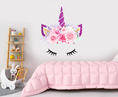 BEHARCOLORS unicorn wall decal in cartoon style adds whimsy to nurseries.