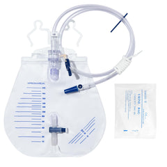 BeHerk urinary drainage bag with 2000 mL capacity for extended use.