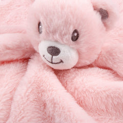 BEILIMU Bear Security Blanket pink minky texture close-up