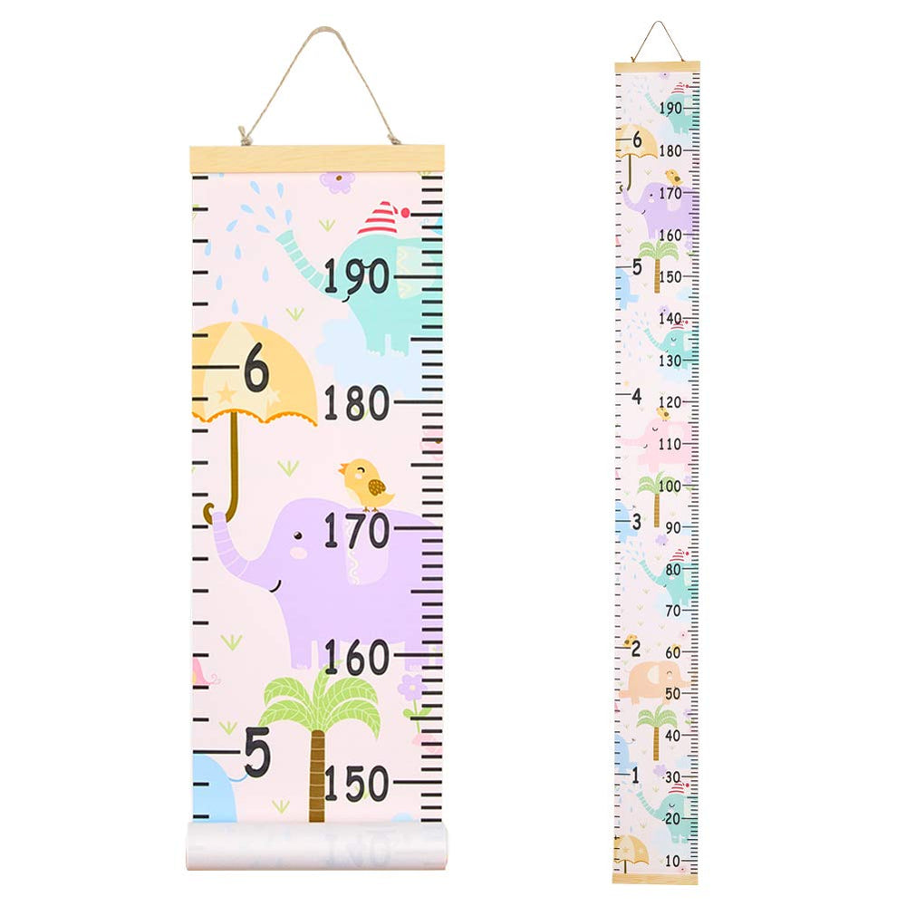 Beinou baby growth chart on canvas with wood frame for nursery decor and height tracking.