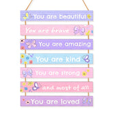 Beinou Purple Butterfly wall art brightens a teen bedroom with a cheerful focal point.