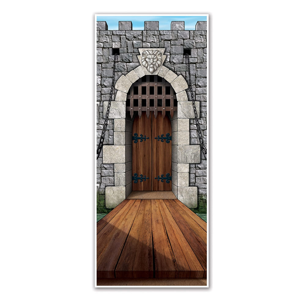 Beistle Castle Gate Door Cover creates a regal backdrop for themed parties