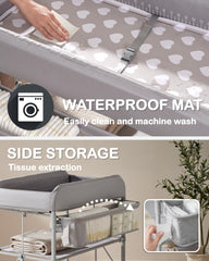 BEKA organizer shelves hold diapers, wipes, and lotions neatly.