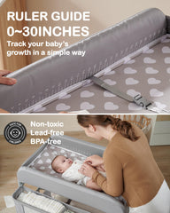 BEKA two-wheeled stability design with brakes ensures safe diaper changes.