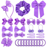 Bekecidi purple bow clip for neat school-day hairstyles.