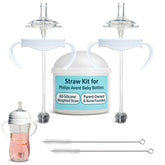 BelBeyo straw cup conversion kit fits Philips Avent Natural bottles for easy transitions