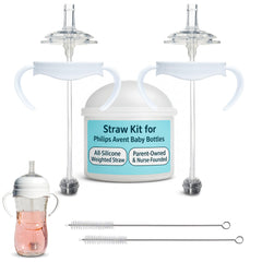 BelBeyo straw cup conversion kit fits Philips Avent Natural bottles for easy transitions