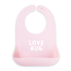 Bella Tunno baby bib for eating with a wide catch-pocket to keep outfits clean.