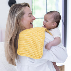Bella Tunno reversible bib with snap closure, adjustable fit as baby grows