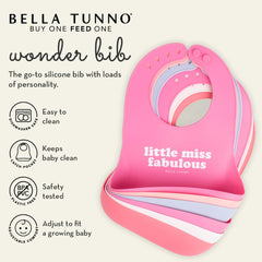 Bella Tunno Wonder Bib Hello Gorgeous design with waterproof surface for quick cleanups.