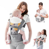 Bellababy baby carrier in ergonomic M-position for hip-friendly support during walks