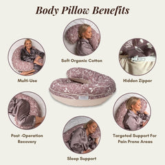 BellaMoon C-Shaped Pillow cooling cover close-up shows breathable comfort.