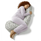 BellaMoon C-shaped pregnancy pillow full-body support for comfortable pregnancy sleep.
