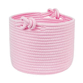 Bellar small rope basket pink close-up shows soft texture for gentle storage.