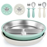 Bella’s Friends baby feeding set plates assist independent self-feeding with divided sections