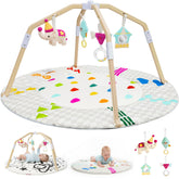 Bella's Friends Circus Play Gym assembly shows a sturdy wooden frame for play
