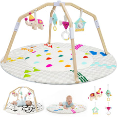 Bella's Friends Circus Play Gym assembly shows a sturdy wooden frame for play