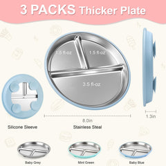 Bella's Friends divided meal plate keeps foods separate for balance
