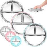 Bella's Friends stainless steel toddler plate with suction cups for mess-free meals.