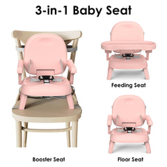 Bella’s Friends booster seat with wide, stable base for safety.