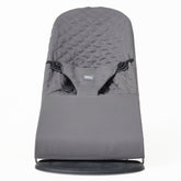Belltop fabric seat for Bouncer in grey shows ergonomic design for comfortable support.
