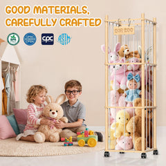 Belveora plushies-storage-on-wheels enables easy cleaning and reorganization.